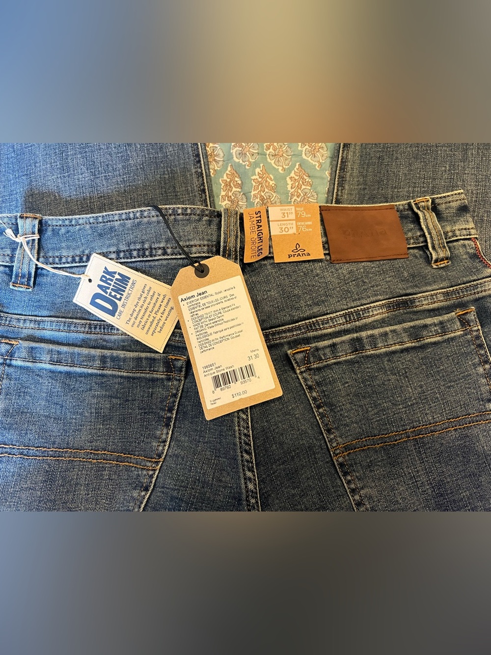 prAna Men’s Axiom Jean Antique Stone Wash Size 31/30 - Picture 7 of 12